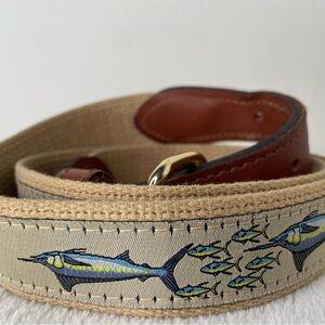 Zep-Pro Men’s Belt Size 38 Inch Marlin Deep Sea Fishing Leather Brass Buckle
